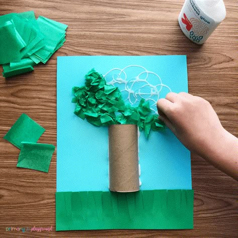 Tissue paper apple tree craft Tissue Paper Apple, Apple Tree Craft, Wednesday Crafts, Paper Tree Craft, Primary Playground, Paper Apple, Tissue Paper Craft, Apple Unit, Tissue Paper Crafts