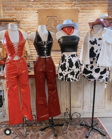 Coyote Ugly Outfit, Coyote Ugly Bar, Ugly Outfit, Lace Up Leather Pants, Pants Bell Bottoms, Charleston Bachelorette, Cow Outfits, Coyote Ugly, Bachelorette Theme