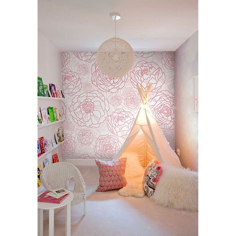 Sketches Of Flowers Wallpaper, wall mural - ColorayDecor.com White Wall Mural, Line Flowers, Pink Floral Wallpaper, Wallpaper Pink And White, Line Flower, How To Install Wallpaper, Wallpaper Pink, Brick Wallpaper, Wood Wallpaper