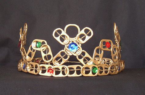 Jeweled Pop Tab Crown by Cheryl's Art Box, via Flickr Pop Tab Crown, Pop Can Tabs, Soda Tab Crafts, Beer Olympics, Blonde Ideas, Trash Bash, Tab Crafts, Can Tab Crafts, Soda Can Tabs