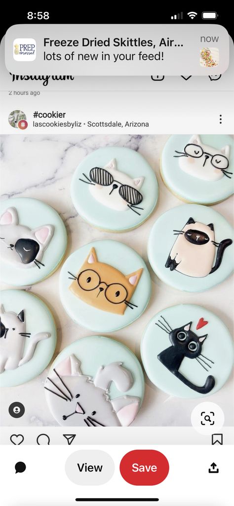 Kawaii Cookies, Colorful Hairstyles, Royal Iced Cookies, Sugar Cookie Royal Icing, Sugar Cookie Icing, Iced Sugar Cookies, Cat Cookies, Sugar Cookie Designs, Pretty Cookies