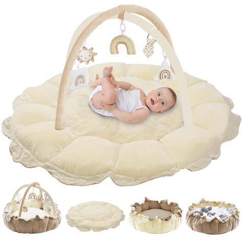 5-in-1 Convertible Baby Play Gym with 6 Toys, Tummy Time Mat for Sensory Development, Baby Activity Center from Newborn to Toddler, Ball Pit, Cat & Dog Bed, Soft Plush Pet Bed, No Ball Included Cream Toddler Nap Mat, Wooden Baby Gym, Toddler Nap, Tummy Time Mat, Baby Play Gym, Baby Activity Center, Gym Ball, Baby Activity, Pet Cushions