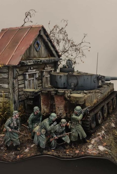 Ww2 Diorama, Lego Ww2, Scale Model Building, Tiger Tank, Model Tanks, Wargaming Terrain, Military Modelling, Model Hobbies, German Tanks