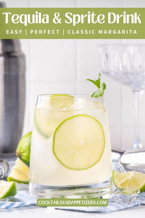 Super easy skinny margarita made with Sprite or Squirt soda. Forget the margarita mix and go with this lower-calorie skinny marg great for low carb drinks for spring party drinks. Refreshing and light, this pretty drink is great for boozy summer pool party drinks. Swirl Margarita Recipe, Simply Limeade Margarita, Easy Tequila Drinks Simple, Authentic Margarita Recipe, Tequila And Sprite, Simply Limeade, Low Carb Mixed Drinks, Game Day Drinks, Tequila And Lemonade