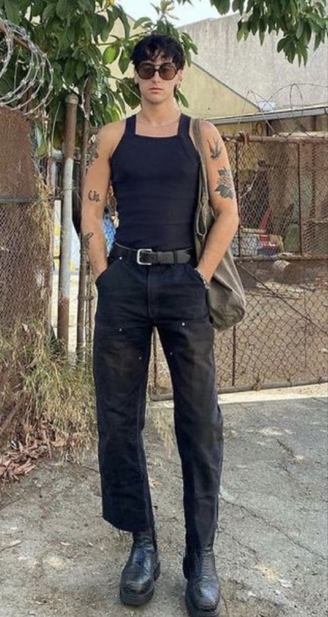 Techno Man Outfit, Techno Fits Men, Goth Mens Fashion Street Style, Mens Groomsmen Outfits, Techno Rave Outfit Men, Mens Hippie Outfits, Mens Indowestern Outfits Wedding, Hey Dudes Mens Outfits, Techno Outfit Men