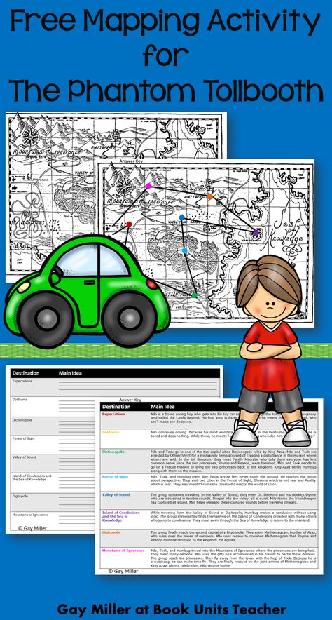 Free Mapping Activity for The Phantom Tollbooth The Phantom Tollbooth Activities, Phantom Tollbooth Projects, Phantom Tollbooth, Story Mountain, The Phantom Tollbooth, Summer Book Club, Homeschool Books, 4th Grade Ela, Map Activities