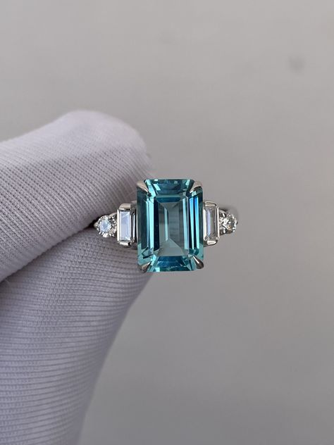 Aquamarine Vintage Ring, Octagon Cut Ring, 14k Solid Gold, Engagement Ring, Victorian Ring, Promise Ring, Statement Ring, Anniversary Ring Handmade ring. Stone : Lab  Aquamarine Gemstone Cut : Octagon Cut Stone Size : 10mm×8mm Side Stone : Cubic Zirconia Metal  : 14k Gold / 925 Silver Plating:  Platinum Plated , Rose Gold Plated , Gold Plated.  Personalization: 10K/14K/24K/GOLD/SILVER/PLATINUM/ROSE-GOLD/WHITE GOLD. (Contact me)  All items come in a beautiful jewelry box.  Since all out Jewelry is Handmade with care and love, It takes [6-8 Business Days] to make the item. Once the item is made: Standard Shipping: 1-3 Weeks Express Shipping: 4-12 Days.  If you need anything personalized then you are MOST WELCOME. We specialized in personalized jewelry of all kinds, We have All Gemstones avai Aquamarine Jewelry Rings, Light Blue Topaz Ring, Light Blue Engagement Ring, Engagement Ring Victorian, Aquamarine Engagement Ring Vintage, Blue Aquamarine Ring, Victorian Ring, Green Stone Rings, Platinum Rose Gold