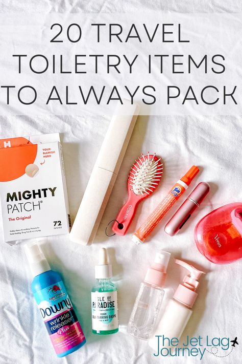 Toiletries In Carryon, Travel Toiletries List Packing Light, List Of Toiletries For Women, Plane Toiletries, Best Toiletries Bag For Travel, Toiletry Packing List Women, Travel Hacks Packing Toiletries, Organize Travel Toiletries, What Toiletries To Pack Travel