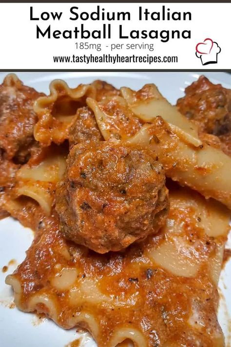 Sodium Free Recipes, Healthy Heart Recipes, Meatball Lasagna, Renal Friendly Recipes, High Blood Pressure Diet Meals, Safe Meals, Low Sodium Recipes Heart, Heart Healthy Recipes Low Sodium, Low Salt Recipes