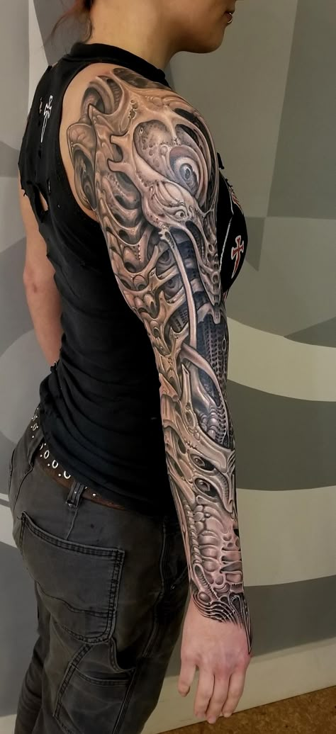 TATTOOED and POSTED by Jeff Croci of 7th Son Tattoo in San Francisco CA Organic Biomechanical Tattoo Design, Biometric Tattoo, Bio Mechanical Tattoo Design, Biomechanics Tattoo, Bioorganic Tattoo Design, Bio Organic Tattoo Design, Bionic Tattoo, Bio Mechanical Tattoo, Bioorganic Tattoo