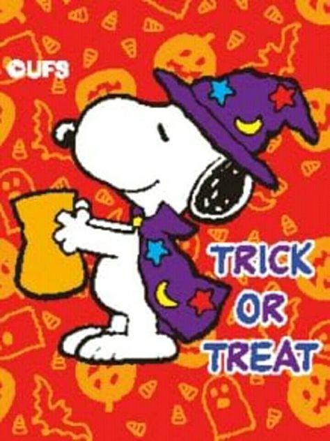 Snoopy - Trick or Treat Peanuts Halloween Party, Happy Halloween Cards, Vintage Halloween Cards, Halloween Songs, Peanuts Halloween, Charlie Brown Halloween, Snoopy Halloween, Peanuts Cartoon, Snoopy Wallpaper