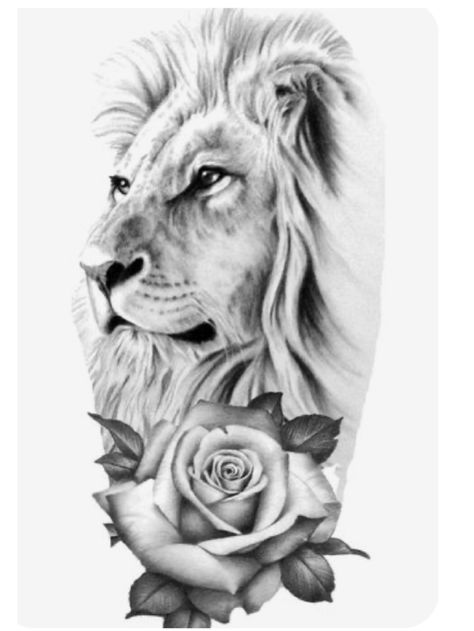 Lion With Roses Tattoo, Lion Rose Tattoo, Lion And Rose Tattoo, Female Lion Tattoo, Rose And Butterfly Tattoo, Geometric Lion Tattoo, Lion Art Tattoo, Rose Tattoo Meaning, Tattoo Lion