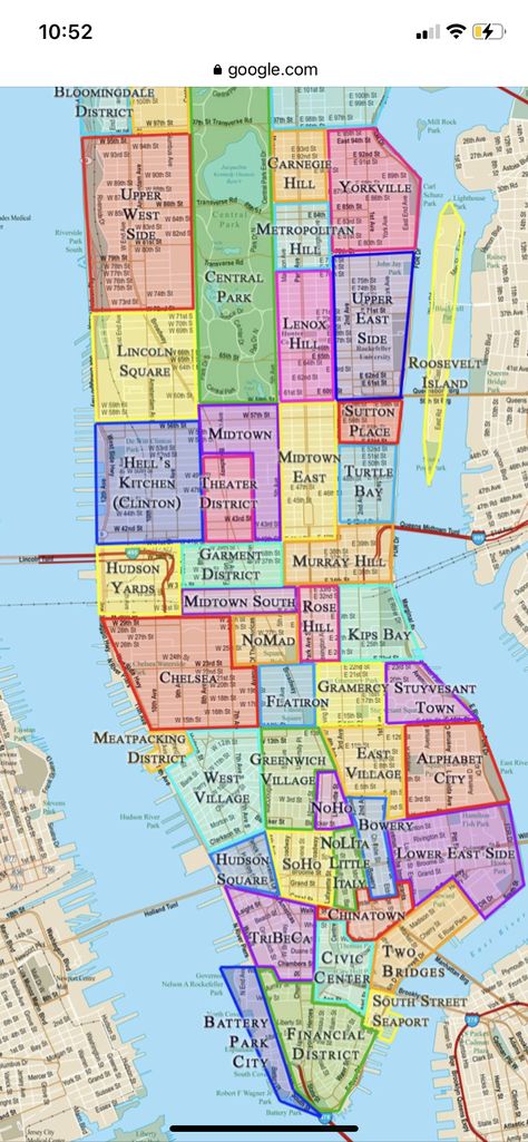 Nyc Districts Map, Nyc Map Of Attractions, New York Maps, Lower East Side Nyc, Map Of New York City, York Things To Do, Ny Map, New York Neighborhoods, Manhattan Map