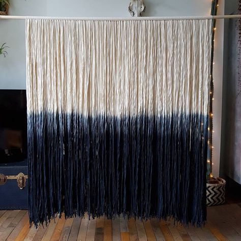 Dried and finished! So pleased with how it has turned out. Can't wait to get it on the wall! 🤘 Decoration Boheme, Macrame Wall Hanging Large, Fiber Wall Hanging, Wall Fires, Fiber Wall Art, Gallery Wall Living Room, Large Macrame Wall Hanging, Dark Walnut Stain, Dip Dyed