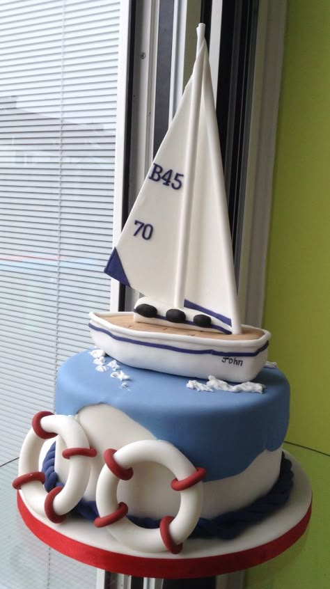 Boat cake. Cake Boat Birthday, Sailboat Cake Ideas, Fondant Boat, Sailing Boat Cake, Yacht Cake, Sail Boat Cake, Sailing Cake, Boat Cake Topper, Nautical Birthday Cakes