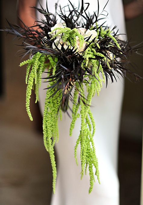 Exotic look Green Amaranthus Bouquet, Foliage Bouquet, Greenery Wedding Bouquet, Gorgeous Wedding Bouquet, Unique Bouquet, Bouquets, Cascade Bouquet, Church Flowers, Bridesmaid Flowers