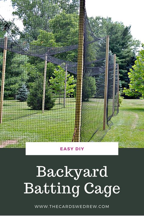 how to build a batting cage Home Batting Cage Ideas, Diy Pitching Net, Baseball Backstop Diy, Backyard Hitting Cage, Indoor Batting Cage Ideas, Diy Softball Net, Backyard Batting Cage Ideas, Baseball Backyard, Covered Batting Cage Backyard