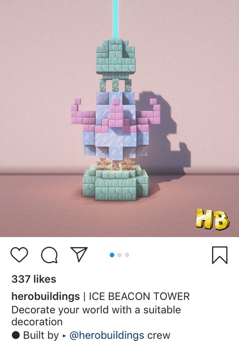 Beacon Builds Minecraft, Neon Minecraft Builds, Minecraft Beacon Design Ideas, Minecraft Beacon Builds, Minecraft Alien Build, Beacon Ideas Minecraft, Minecraft Jellyfish, Minecraft Beacon Ideas, Prismarine Builds Minecraft