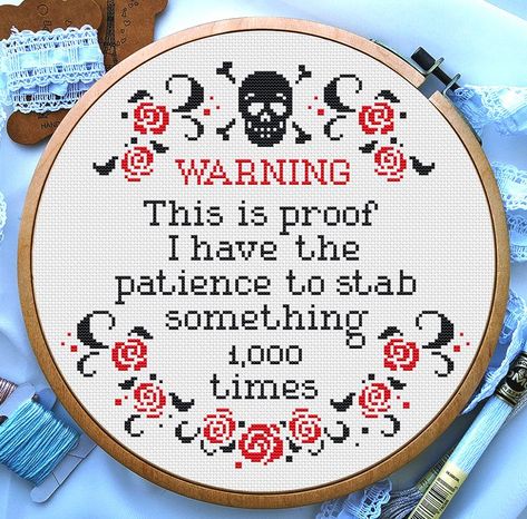 Cursed Cross Stitch, Scream Cross Stitch, Simple Cross Stitch Patterns, Snarky Embroidery, Rude Cross Stitch, Sarcastic Cross Stitch, Sassy Cross Stitch, Skull Cross Stitch Pattern, Cross Stitch Ideas