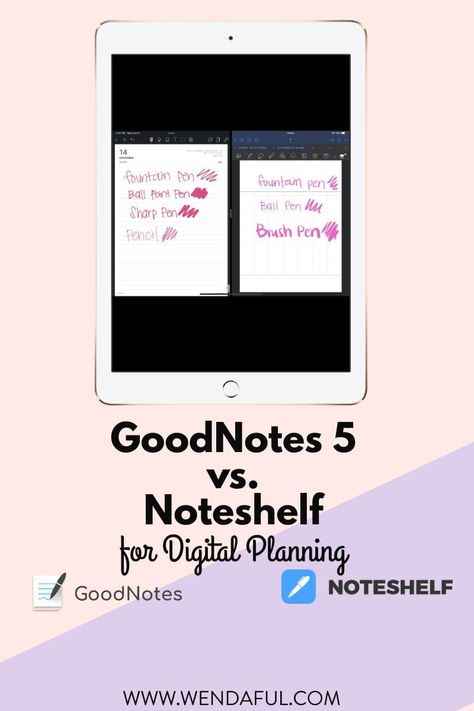 GoodNotes 5 vs. Noteshelf App for Digital Planning | Wendaful Planning Goodnotes Tips, Goodnotes 5, Image Stickers, Planner Tips, Custom Planner, Passion Planner, Cute Planner, Planner Spread, Planner Inspiration