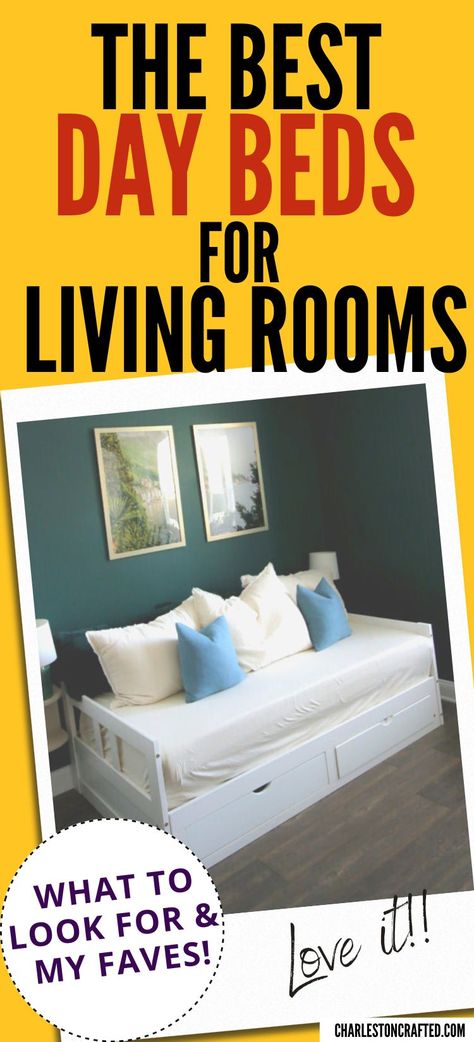 Daybeds are a great way to pack multi-function into even the smallest of rooms. Here are my favorite day beds for living rooms! Daybed Ideas For Guest Rooms, Day Bed Ideas Living Room, Day Bed Living Room, Day Bed Living Room Ideas, Day Bed Ideas, Best Daybeds, Daybed In Living Room, Daybed Ideas, Daybed Couch