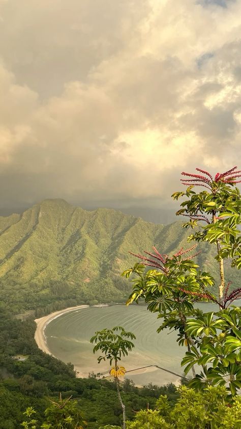 Hiking Aesthetic Hawaii, Hawaii Travel Aesthetic, Ohua Hawaii, Oahu Aesthetic, Oahu Hawaii Aesthetic, Sunrise Hawaii, Hawaii Views, Tropical Mountains, Hiking Hawaii