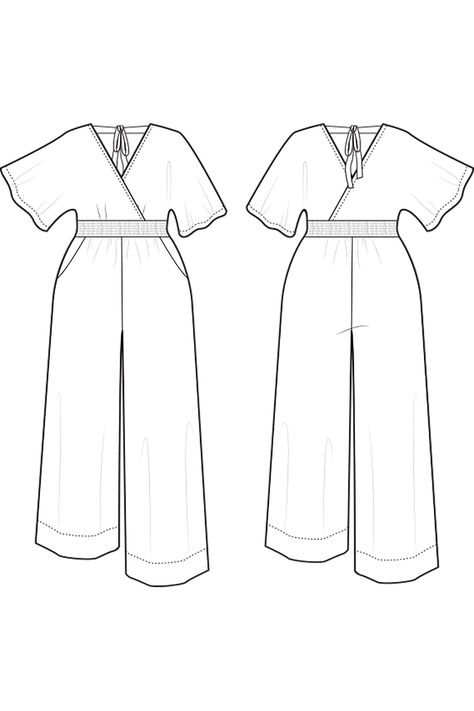 Sewing Pattern Rowena Jumpsuit and Pants - Plus Size PDF Sewing Pattern Plus Size Pants Sewing Pattern, Mood Patterns, Expressive Therapy, Jumpsuit Sewing, Jumpsuit Pattern Sewing, Free Pants, Jumpsuit Pants, Pattern Outfits, Pleats Pattern