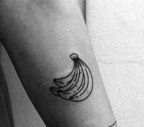 Tiny Awesome Banana Tattoos For Men On Forearm Banana Tattoo, Tattoo Planning, Tattoo Sheets, Small Symbol Tattoos, Enough Tattoo, Small Sister Tattoos, Tattoo Black And White, Tatted Men, Guys Tattoos