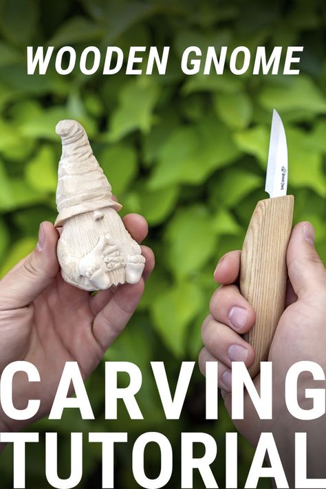 Our tutorial will guide you step-by-step through the process, from selecting the perfect gnome pattern to adding intricate details to your wooden garden gnomes. You'll be amazed at how easy it can be to carve a captivating gnome miniature 🙌 Carving Gnomes, Whittling Patterns, Whittling Projects, Dremel Carving, Simple Wood Carving, Wood Carving For Beginners, Gnome Pattern, Garden Gnomes, Wood Carving Designs