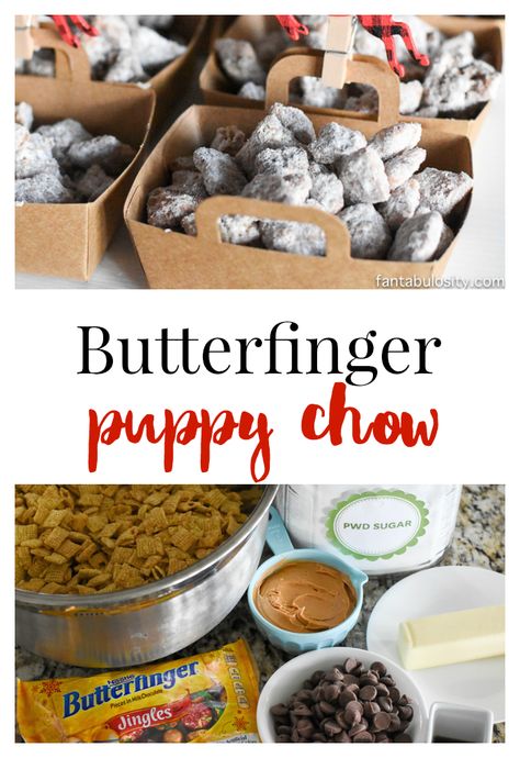 OMG, this is ah-mazing. Butterfinger puppy chow recipe Butterfinger Puppy Chow, Puppy Chow Recipes, Popcorn Treats, Puppy Chow, Chex Mix, Fruit Snacks, Snack Time, Fruit Desserts, Holiday Desserts