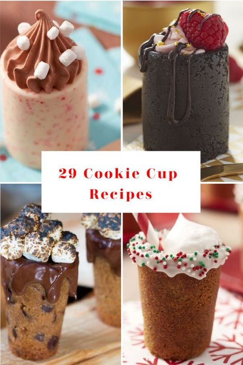 Cookie Cup Recipes, Chocolate Chip Cookie Cups, Cookie Shot Glasses, Edible Cups, Shot Glass Desserts Recipes, Cookie Shot Glass, Cookie Shot, Cup Recipes, Shot Glass Desserts