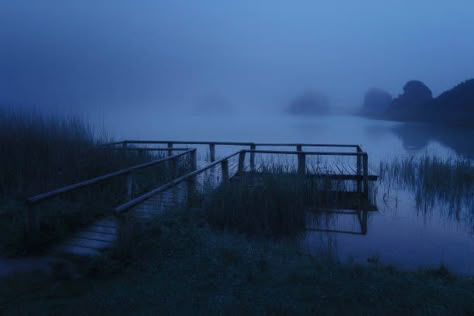 Dock Aesthetic, Lake Dock, View Wallpaper, Sky Moon, Lake Art, Blue Forest, The Dark World, Ancient Mysteries, Blue Hour