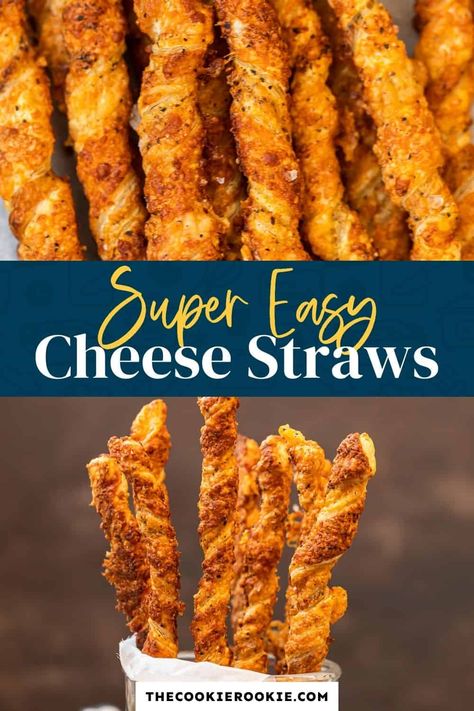 Cheese Fingers, Easy Homemade Cheese, Snack To Share, Cheese Logs, Puff Pastry Snacks, Cheese Straws Recipe, Super Bowl Food Easy, Puff Pastry Twists, Savory Puff Pastry