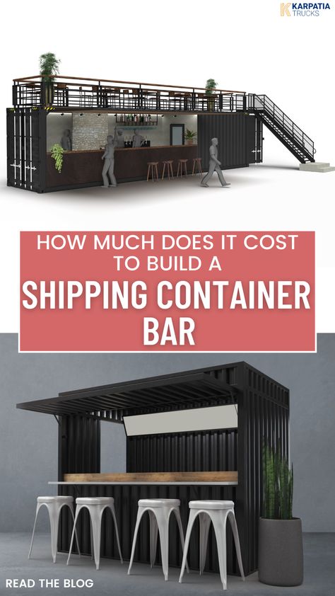 Grow Your Food Truck Business: Essential Tips To Successfully Manage And Increase Your Sales, Learn How To Start A Mobile Food Cart Business: Mobile Food Facility; Popular Pizza Food Truck Options; Airstream Food Truck Layout For Food Truck Business Shipping Container Beer Garden, Shipping Container Tiki Bar, Container Business Design, Shipping Container Bars, Shipping Container Restaurant Design, Container Bar Ideas, Container Bar Design, Shipping Container Business, Container Bars