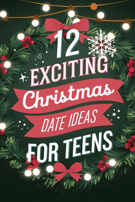 Looking for some festive and fun activities to do with your special someone this holiday season? Check out these 12 exciting Christmas date ideas for teens that will make this time of year even more magical. From ice skating under the stars to baking delicious cookies together, there's something for every couple to enjoy. Create lasting memories and spread cheer with these unique date ideas perfect for the most wonderful time of the year! Winter Date Ideas For Teens, Teen Christmas Activities, Christmas With Teens, Christmas Activities For Teens, Date Ideas For Teens, Christmas Date Ideas, Christmas Light Scavenger Hunt, Winter Date Ideas, Teen Boyfriend