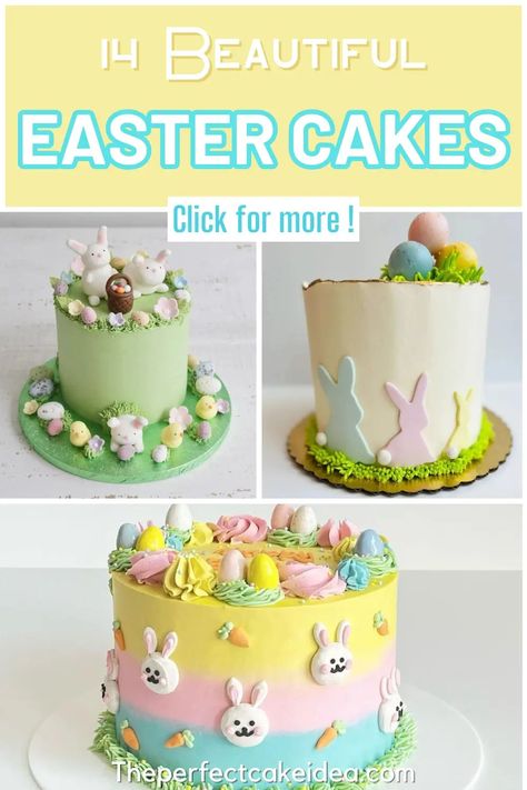 14 Beautiful Easter Cake Ideas For Beginner And Pro Bakers. - The Perfect Cake Idea Small Easter Cakes, Easter Cakes Ideas Creative Beautiful, Easter Cake Ideas Creative, Easy Easter Cakes Ideas, Easter Egg Cake Decorating Ideas, Easter Themed Food, Easter Cake Designs, Easter Cake Easy, Easter Cake Ideas