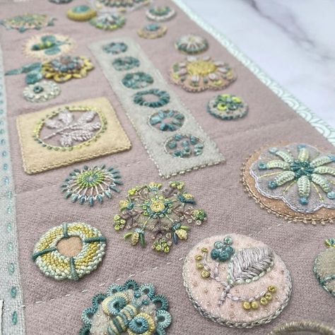 World Embroidery, Needle Roll, Tranquil Garden, Sue Spargo, Wool Applique Patterns, Wool Quilts, Embroidery Stitch, Hand Embroidery Videos, Wool Embroidery