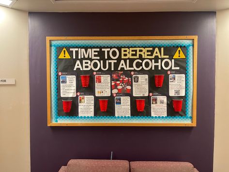 Resource Bulletin Board Ideas, Alcohol Bulletin Board, Women History Month Bulletin Board, Alcohol Awareness, Ra Door Decs, Ra Themes, College Bulletin Boards, Bulletin Boards Theme, Ra Boards