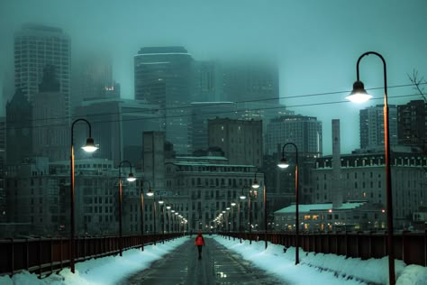 Foggy days in Minneapolis #city #cities #buildings #photography Minneapolis Snow, Foggy New York, Minneapolis Aesthetic, Move To Usa, I Wanna Take A Pic, Minneapolis City, Freezing Rain, Buildings Photography, Travel North America