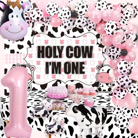 Roetyce Cow First Birthday Decorations for Girl Boy, Holy Cow I'm One Birthday Decorations Girl, Cow 1st Birthday Party Supplies for A Girl, Cow Themed 1st Birthday Banner Balloons Decor For Kids : Amazon.ca Cow Themed 1st Birthday Girl, Cow 1st Birthday Party, Holy Cow Im One Birthday Girl, Holy Cow I’m One, Cow 1st Birthday, Cow First Birthday, First Birthday Decorations Girl, Cow Birthday Parties, Balloons Decor