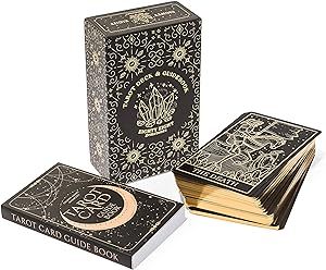 Eighty Eight Miracles Mystical Gold Foil and Black Tarot Cards with Guide Book for Beginner Tarot Readers; Large Tarot Deck Extensive Guidebook Symbolic Meanings of Past History and Future Destiny Custom Cards Deck, Tarot Cards Decks, Witchy Photos, Black Tarot Cards, Best Tarot Decks, Tarot Guidebook, Witch Supplies, Rider Waite Tarot, Tarot Card Decks