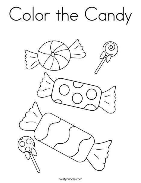 Color the Candy Coloring Page - Twisty Noodle Preschool Candy Craft, Candy Land Crafts For Preschool, Candy Preschool Activities, Candy Coloring Pages Free Printable, Candy Crafts Preschool, Candy Drawing Easy, Candy Crafts For Kids, Candy Printables, Candy Template