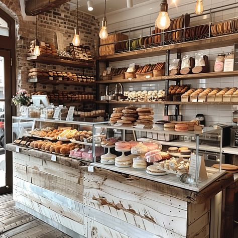 #Artisan #Bakery #Interior: A #cozy #artisan bakery displays an array of freshly #baked #breads, #cakes, and #pastries #elegantly. #aiart #aiphoto #stockcake ⬇️ #Download and 📝 #Prompt 👉 https://stockcake.com/i/artisan-bakery-interior_927826_983209 Bakery Boutique Ideas, Southern Bakery Interior, Aesthetic Pastry Shop, Successful Baking Business, Bakery Items List, Bakery Plan Layout, Baked Good Display, French Bakery Interior Design, Rustic Bakery Design