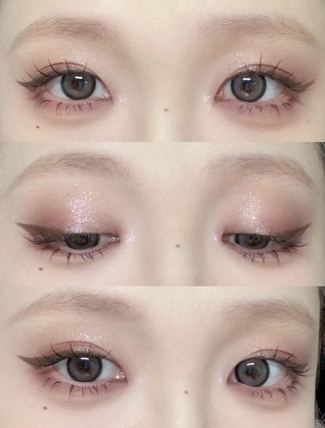 xiaohongshu eye makeup inspo Xiao Hong Shu Eye Makeup, Xianghongshu Makeup, Mono Eyelid Makeup, Xiaohongshu Makeup, Mono Eyelid, Eye Makeup Inspo, Asian Makeup Style, Party Makeup Looks, Chinese Makeup