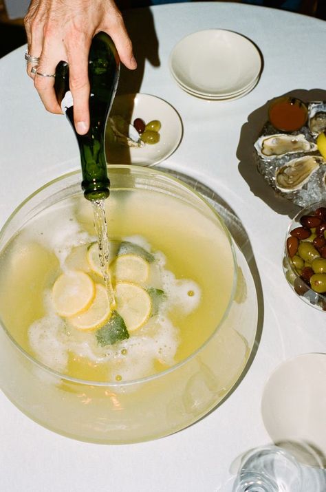 A French 77 Punch + Lemon Ice Block recipe to toast the new year with | CBC Life Nye Cocktail, Lemon Ice, New Year's Food, Ice Blocks, Drink Drank Drunk, Champagne Cocktail, Hostess With The Mostess, Supper Club, Delicious Cocktails