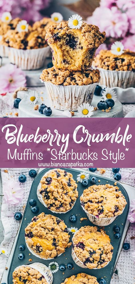 Vegan Blueberry Streusel Muffins, Blueberry Muffin Crumble Topping, Blueberry Vegan Muffins, Vegan Muffins Blueberry, Muffin Recipes Vegan, Starbucks Blueberry Muffin Recipe, Vegan Blueberry Recipes, Breakfast Muffins Vegan, Vegan Blueberry Cake