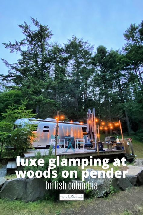 Dreaming of a luxe camping experience in BC? WOODS on Pender airstreams and cabins offer the perfect outdoor glamping getaway in the idyllic Gulf Islands of British Columbia, Canada. Traveling To Canada, Outdoor Glamping, Canada With Kids, Visiting Canada, Woods Camping, Things To Do In Vancouver, Travel To Canada, How To Camp, Places To Visit In Canada