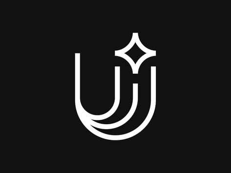 Letter U + Star by Anano Martsvaladze on Dribbble H Star Logo, U Logo Design Letter, U Typography, R Star Logo, U Logo Design, U Letter Logo, Letter U Logo, Letter I Logo, U Letter