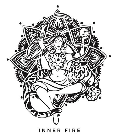 Hindu Tattoos, Arte Yoga, Kali Goddess, Sweet Escape, Tiger Tattoo, Art Studies, Tattoo Ideas, Yoga, Fine Art