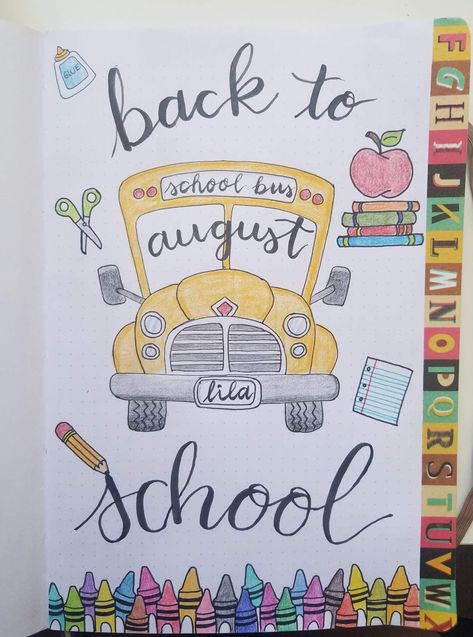 HELLO SEPTEMBRE Bullet Journal Illustration September # Back To School Bullet Journal, September Cover Page, August Bullet Journal Cover, Bullet Journal August, Bullet Journal September, September Themes, March Bullet Journal, Galaxy Slime, Bullet Journal Set Up